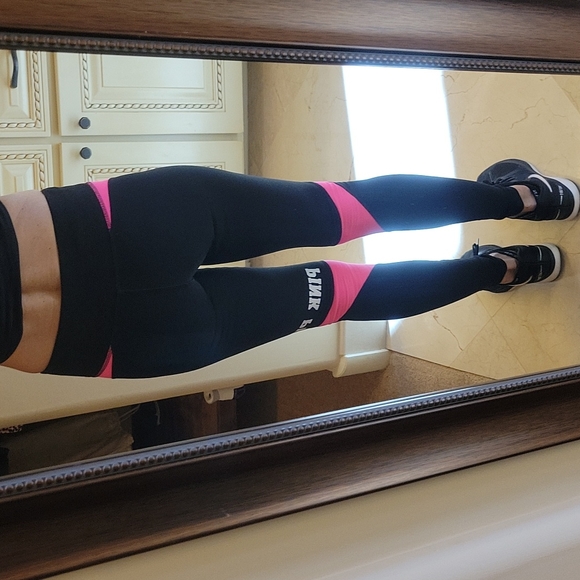 Victoria's Secret Pink black & hot pink leggings, XS - Picture 10 of 16